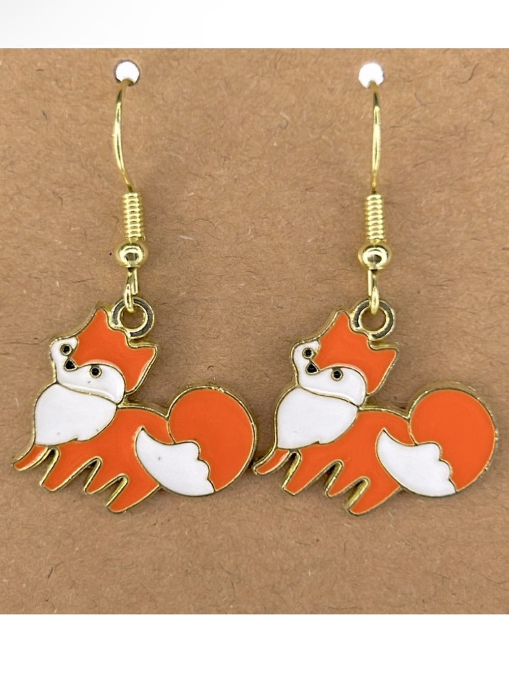 18k Gold Platted Hook Cute Fox Dangle Earrings Fashion Jewelry
